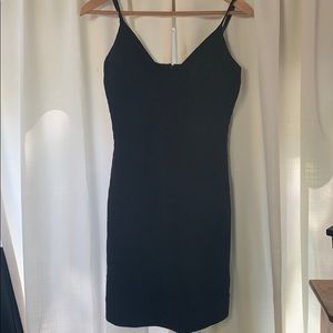 Fitted black strapped dress